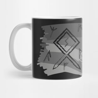 Grey Paint Runes Norse Mythology Asatru Mug